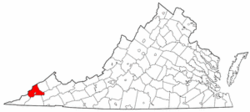 Virginia Map showing Wise County