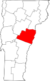 Vermont Map showing Orange County