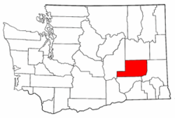 Washington Map showing Adams County