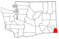 Washington Map showing Asotin County