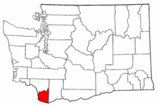 Washington Map showing Clark County