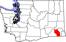 Washington Map showing Columbia County