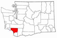 Washington Map showing Cowlitz County