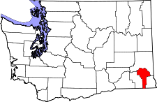 Washington Map showing Garfield County