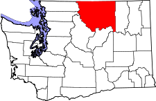 Washington Map showing Okanogan County
