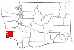 Washington Map showing Pacific County