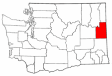 Washington Map showing Spokane County