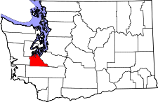 Washington Map showing Thurston County