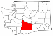 Washington Map showing Yakima County