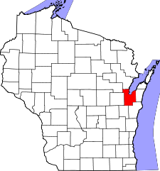 Wisconsin Map showing Brown County