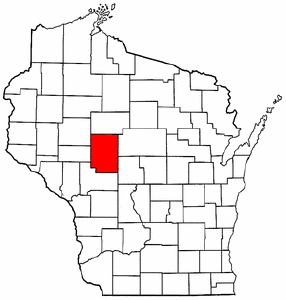 Wisconsin Map showing Clark County