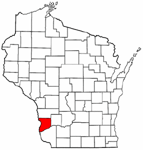 Wisconsin Map showing Crawford County