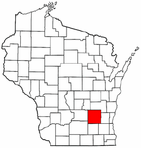 Wisconsin Map showing Dodge County