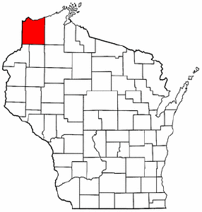 Wisconsin Map showing Douglas County
