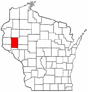 Wisconsin Map showing Dunn County
