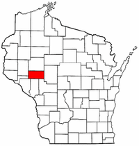 Wisconsin Map showing Eau Claire County