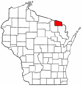 Wisconsin Map showing Florence County