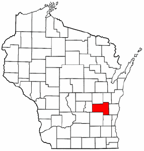 Wisconsin Map showing Fond du Lac County