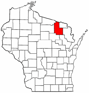 Wisconsin Map showing Forest County