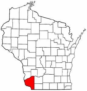 Wisconsin Map showing Grant County