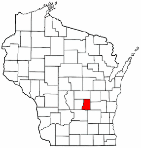 Wisconsin Map showing Green Lake County