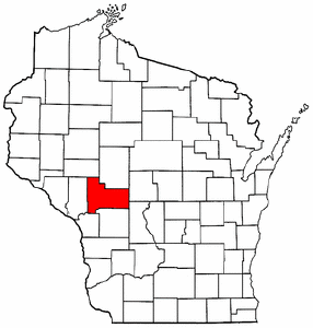 Wisconsin Map showing Jackson County