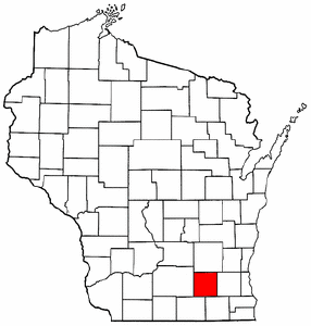 Wisconsin Map showing Jefferson County