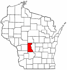 Wisconsin Map showing Juneau County