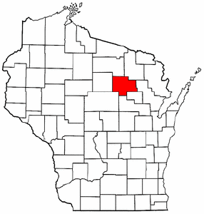 Wisconsin Map showing Langlade County