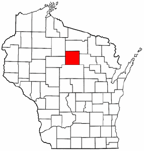 Wisconsin Map showing Lincoln County