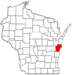 Wisconsin Map showing Manitowoc County