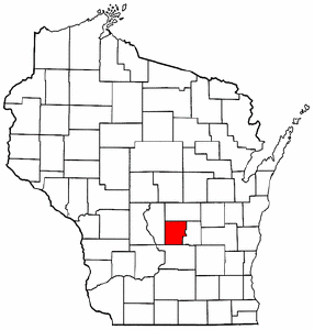 Wisconsin Map showing Marquette County