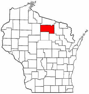 Wisconsin Map showing Oneida County
