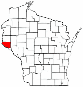 Wisconsin Map showing Pierce County