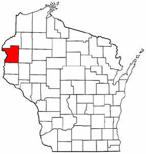 Wisconsin Map showing Polk County