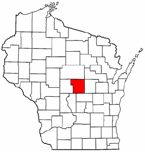 Wisconsin Map showing Portage County