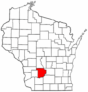Wisconsin Map showing Sauk County