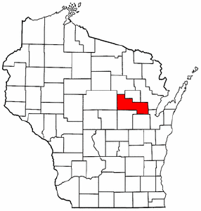 Wisconsin Map showing Shawano County