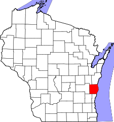 Wisconsin Map showing Sheboygan County