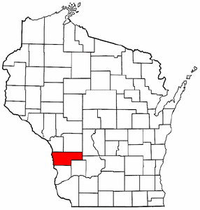 Wisconsin Map showing Vernon County