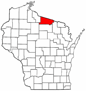 Wisconsin Map showing Vilas County