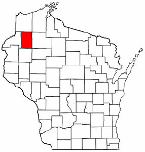 Wisconsin Map showing Washburn County