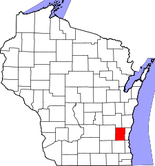 Wisconsin Map showing Washington County