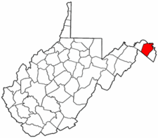 West Virginia Map showing Berkeley County