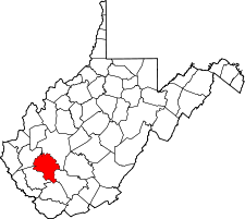 West Virginia Map showing Boone County