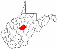West Virginia Map showing Braxton County
