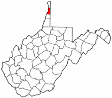West Virginia Map showing Brooke County