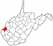 West Virginia Map showing Cabell County