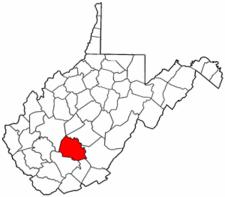 West Virginia Map showing Fayette County