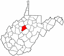 West Virginia Map showing Gilmer County